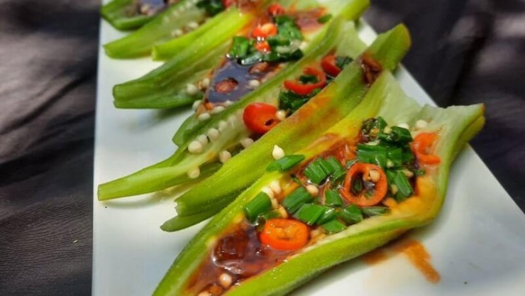 Món đậu bắp hấp xì dầu