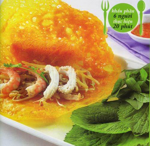 Bánh xèo với lá cải