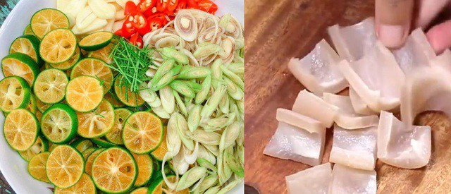 Nguyên liệu làm bì lợn ngâm sả tắc